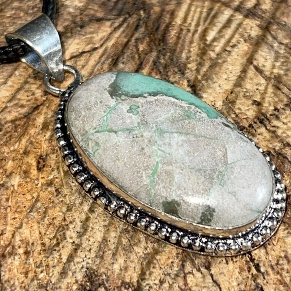 Teal Green Variscite- Utahlite Pendant 1 7/8” - Picture 6 of 16